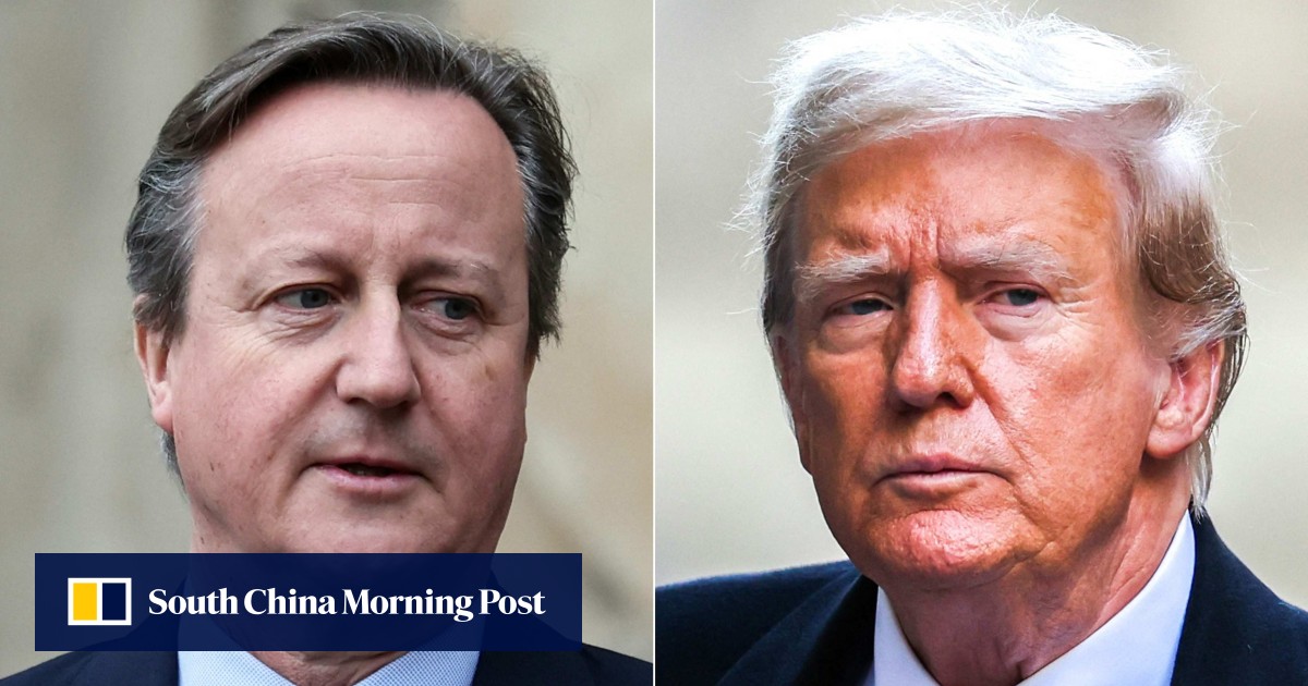 David Cameron dari Inggris bertemu dengan Donald Trump selama kunjungan AS